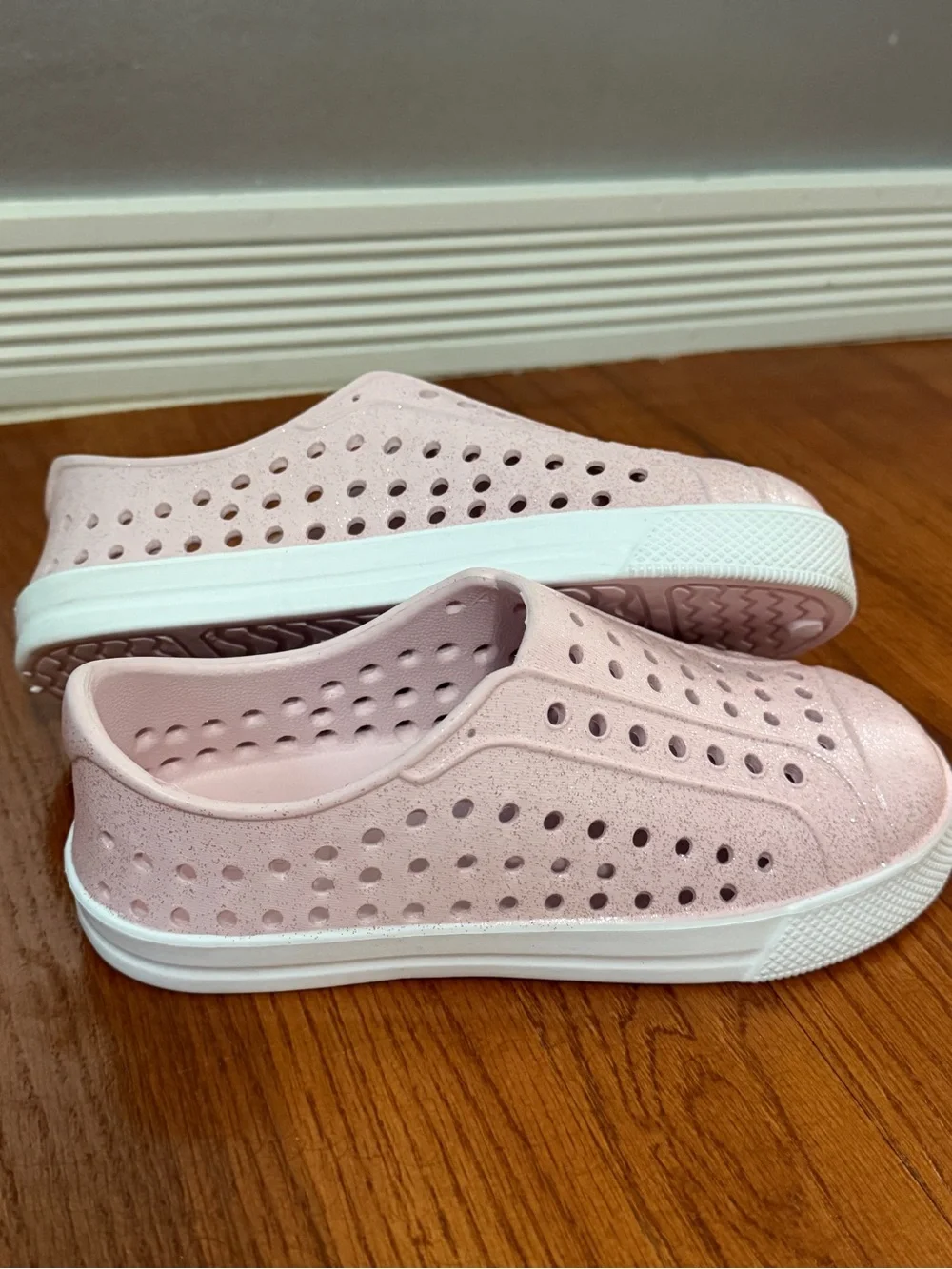 Lily & Dan light Pink Glitter Slip-On Water Summer Shoes Girls Size 13/1 Beach